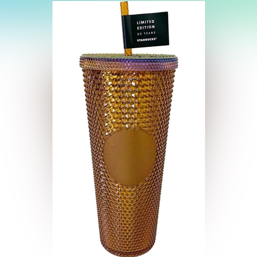Starbucks Limited Edition 2021 50th Anniversary  Gold Studded Cold Cup Tumbler